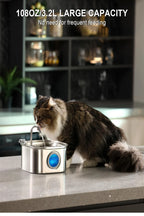 3.2L Stainless Steel Automatic Pet Water Fountain – Smart Cat & Dog Dispenser with Transparent Window, Quiet Filtered Drinking Bowl for Pets