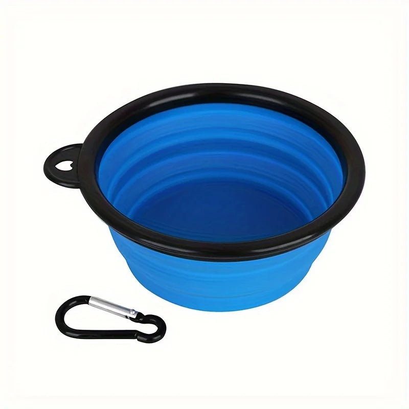 350ML Portable Folding Pet Bowl with Keychain – Travel Cat & Dog Bowl, Durable & Convenient