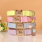 Custom Bling Nylon Dog Collar – Free Engraved ID Nameplate with Cute Flower Tag for Small & Medium Dogs and Cats