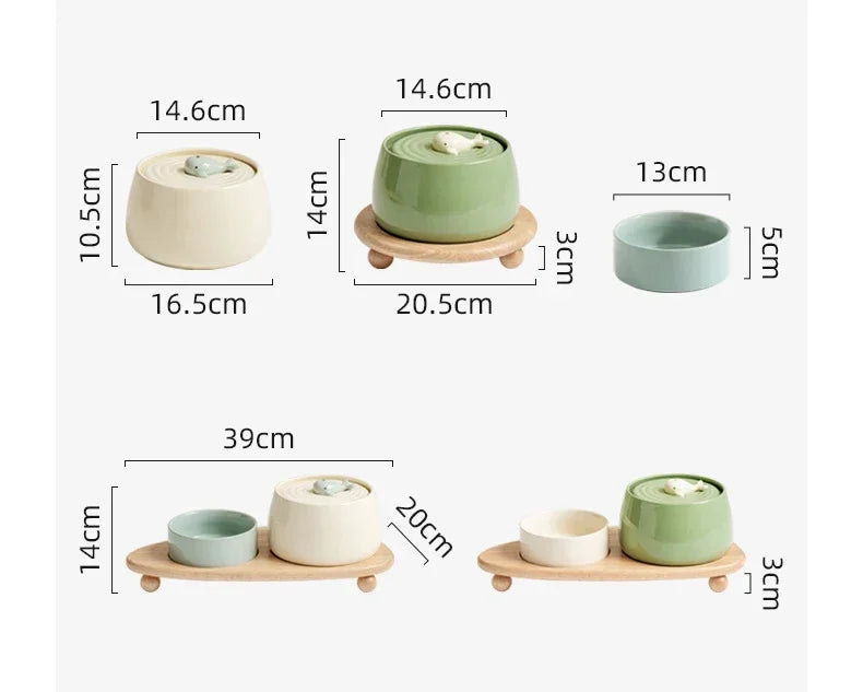 1.3L Ceramic Cat Water Fountain – USB Pet Water Dispenser with Automatic Circulating Filtration for Cats & Dogs