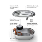Cat Water Fountain Replacement Filter – Activated Carbon for Stainless Steel Pet Dispenser