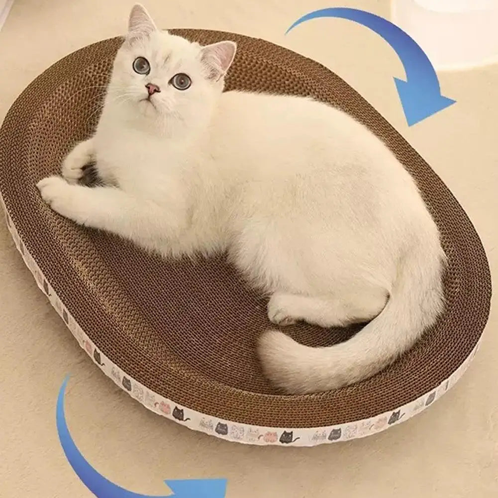 Cat Scratcher Cardboard Round Oval Pad Bowl Nest | Indoor Cat Scratch Board for Claw Grinding