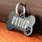Customized Pet ID Tag Keychain – Personalized Engraved Bone Pendant for Dog & Cat Collars