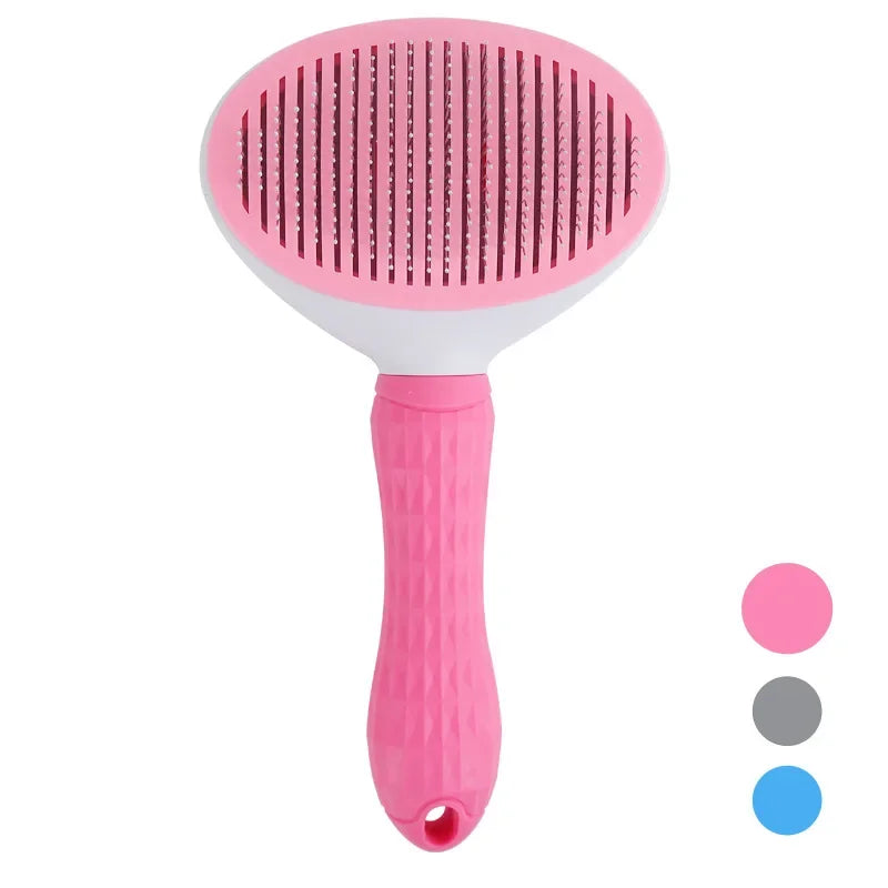 Pet Grooming Brush – Stainless Steel Dog Comb & Cat Brush for Long Hair, Shedding & Cleaning