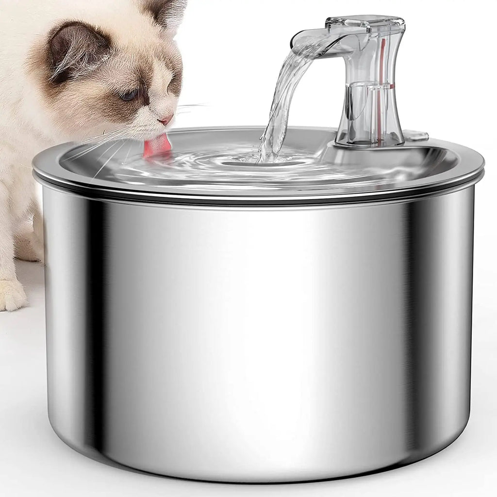 2L Stainless Steel Pet Water Fountain – Automatic Cat Water Dispenser with Sensor & Heater