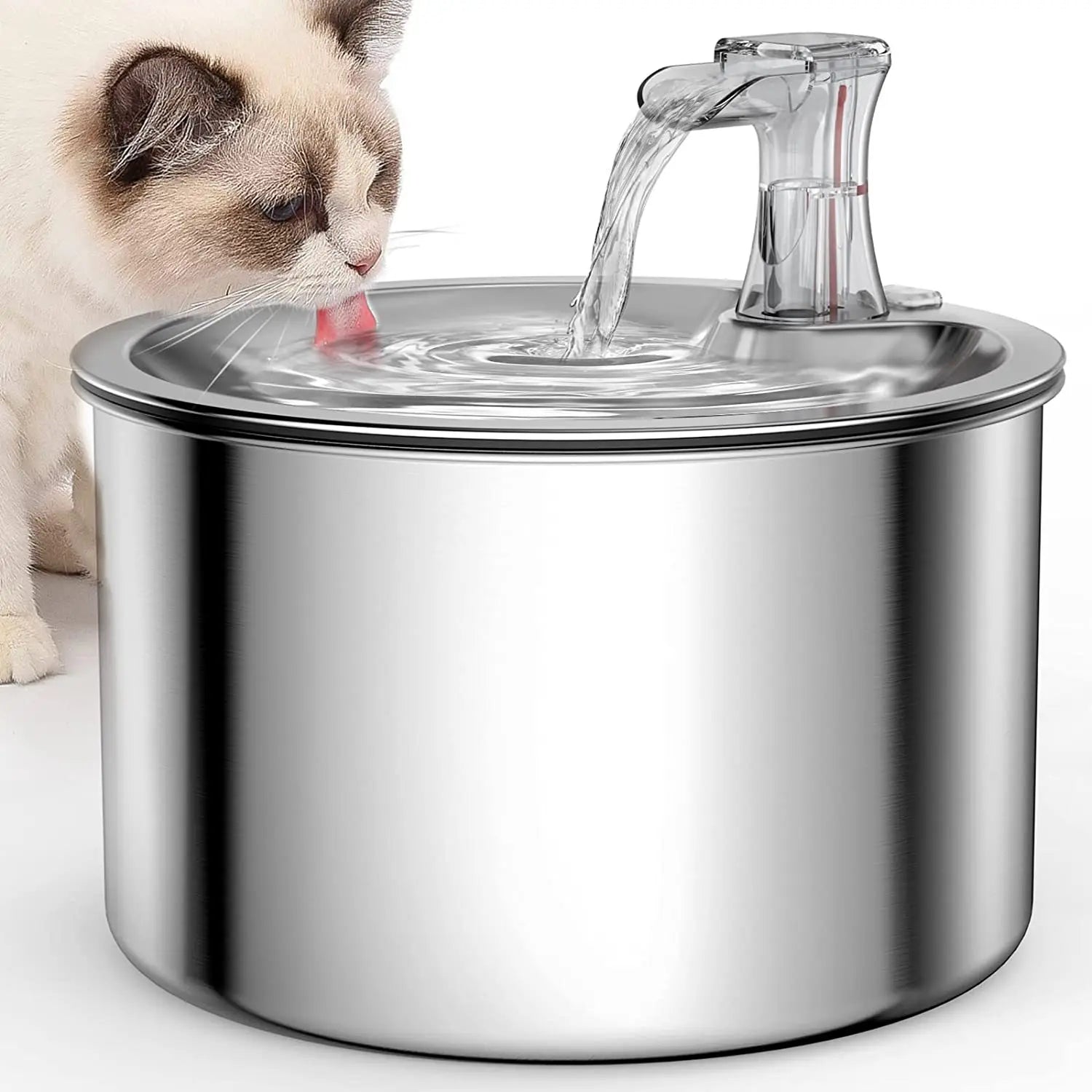 2L Stainless Steel Pet Water Fountain – Automatic Cat Water Dispenser with Sensor & Heater