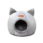 Cat Head Shaped Cozy Cat Bed – Warm Semi-Closed Sleep Cave, Non-Slip Pet House for All Seasons