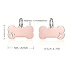 Customized Pet ID Tag Keychain – Personalized Engraved Bone Pendant for Dog & Cat Collars