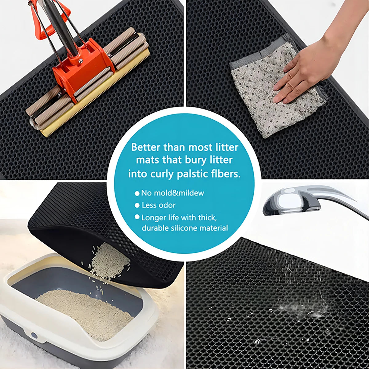 Waterproof Double Layer Cat Litter Mat – Non-Slip, Washable, EVA Pet Toilet Mat