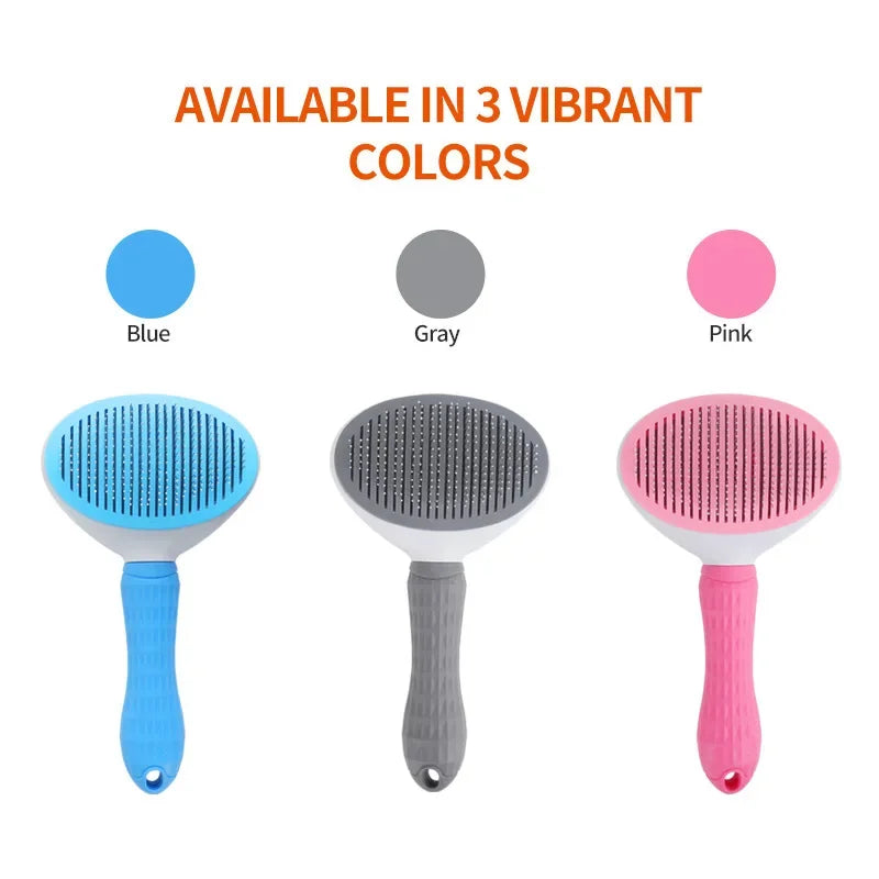 Pet Grooming Brush – Stainless Steel Dog Comb & Cat Brush for Long Hair, Shedding & Cleaning