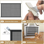 Pet Dog Barrier Fence – Folding Mesh Safety Gate with 4 Hooks for Stairs & Playpen