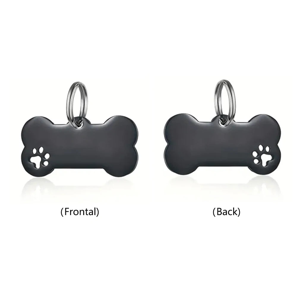 Customized Pet ID Tag Keychain – Personalized Engraved Bone Pendant for Dog & Cat Collars