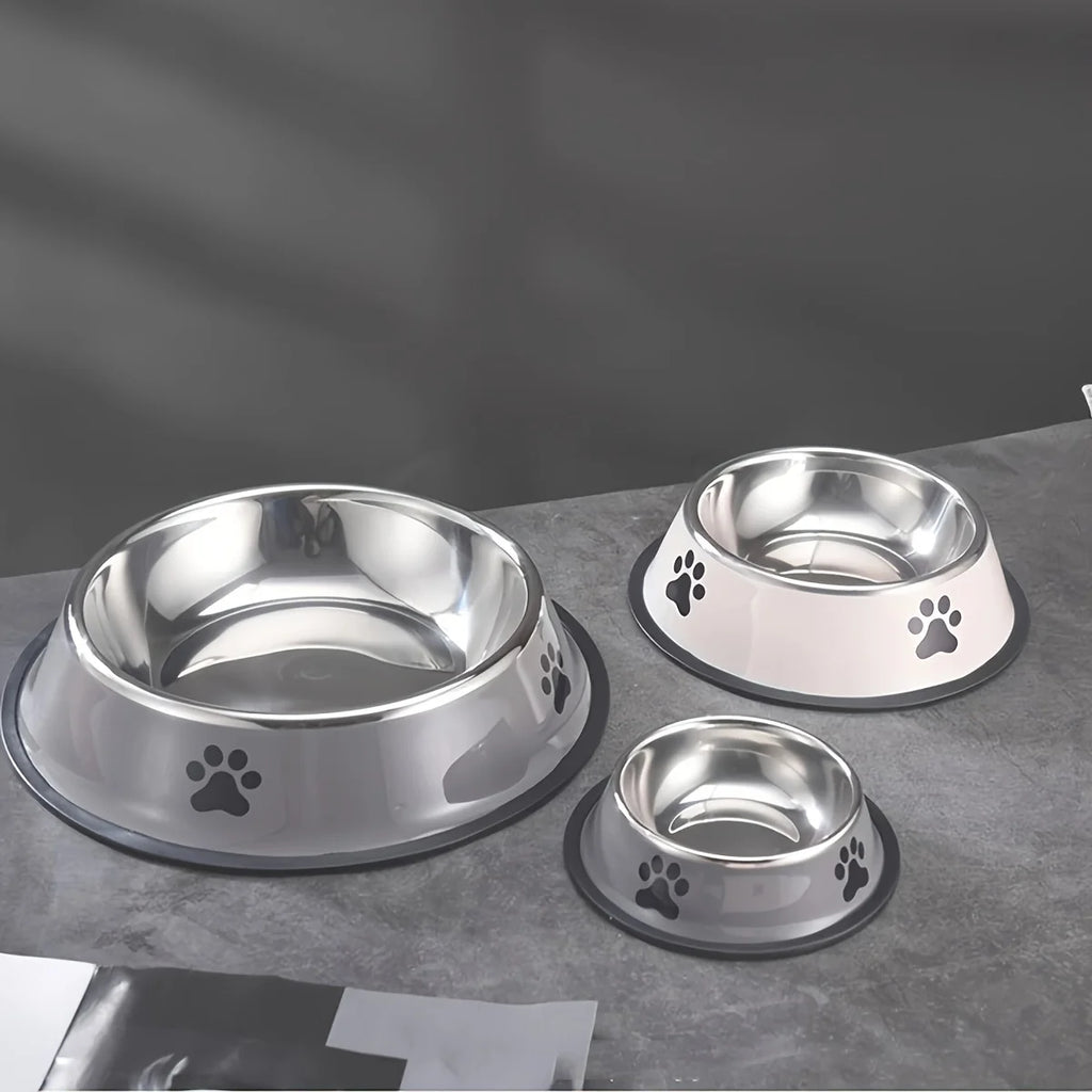 Stainless Steel Pet Bowl – Durable Cat & Dog Food Bowl, Anti-Fall, Multi-Size Feeding Bowl