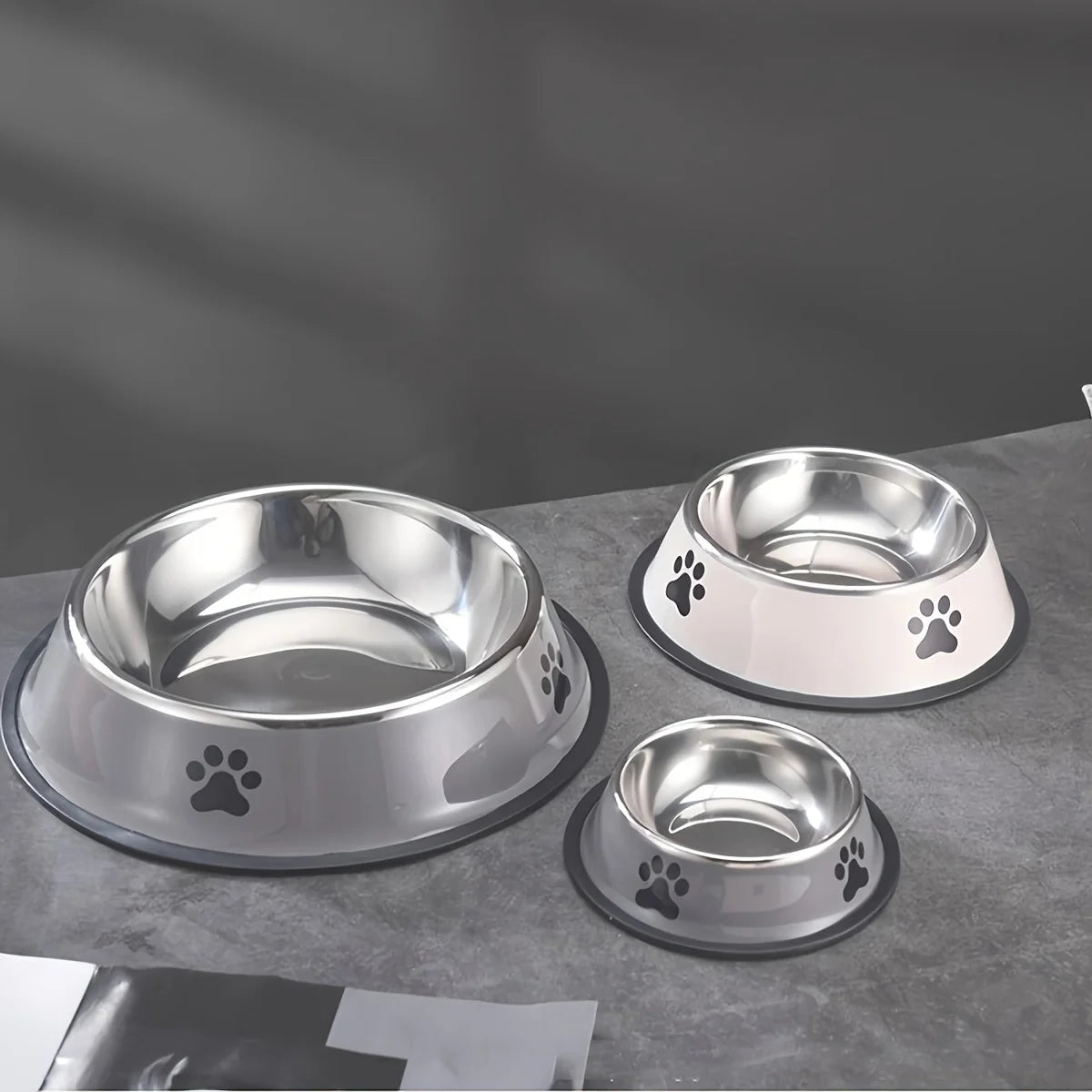 Stainless Steel Pet Bowl – Durable Cat & Dog Food Bowl, Anti-Fall, Multi-Size Feeding Bowl