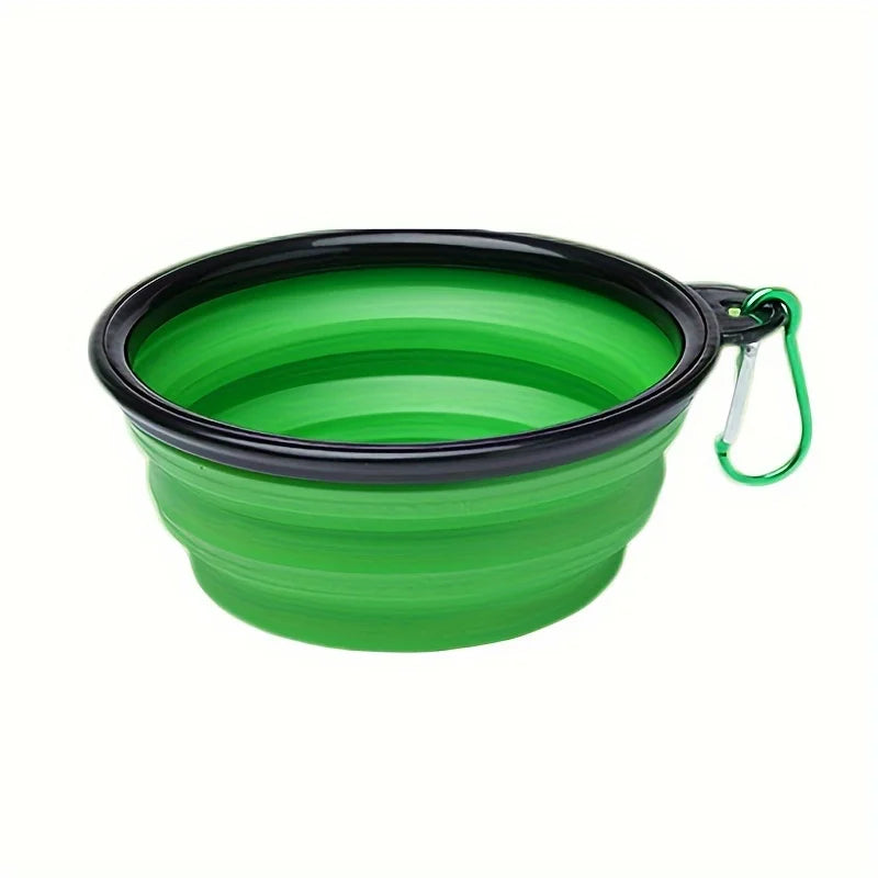 350ML Portable Folding Pet Bowl with Keychain – Travel Cat & Dog Bowl, Durable & Convenient
