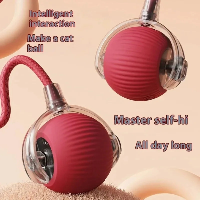 Smart Automatic Rolling Cat Toy – Rechargeable Interactive Mouse Tail for Cats