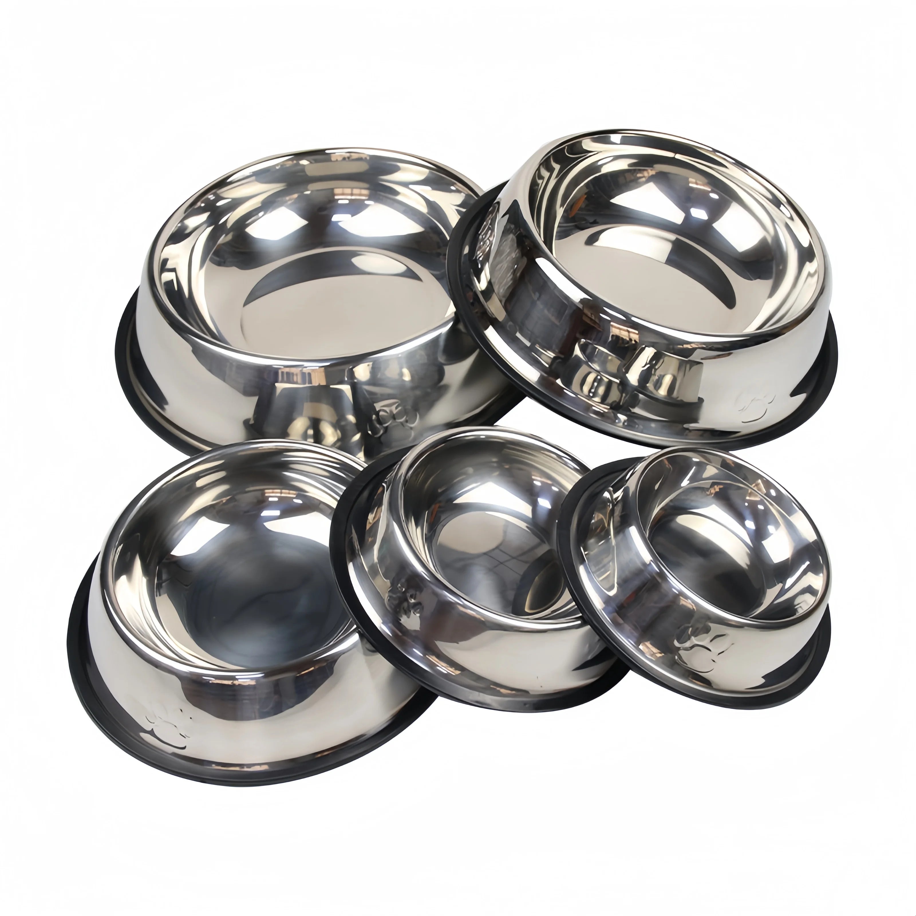 Pet Dog Cat Stainless Steel Bowl – Durable Feeding & Drinking Bowl
