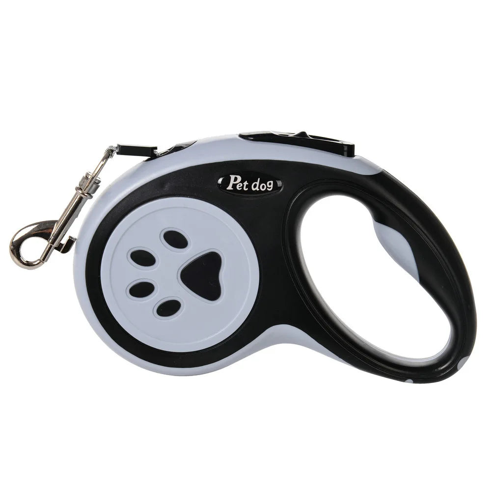 Automatic Retractable Pet Leash – Bone Paw Print Telescopic Dog Lead