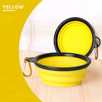 Collapsible Silicone Pet Bowl with Carabiner – Portable Folding Dog & Cat Food Water Dish for Travel & Outdoor Use