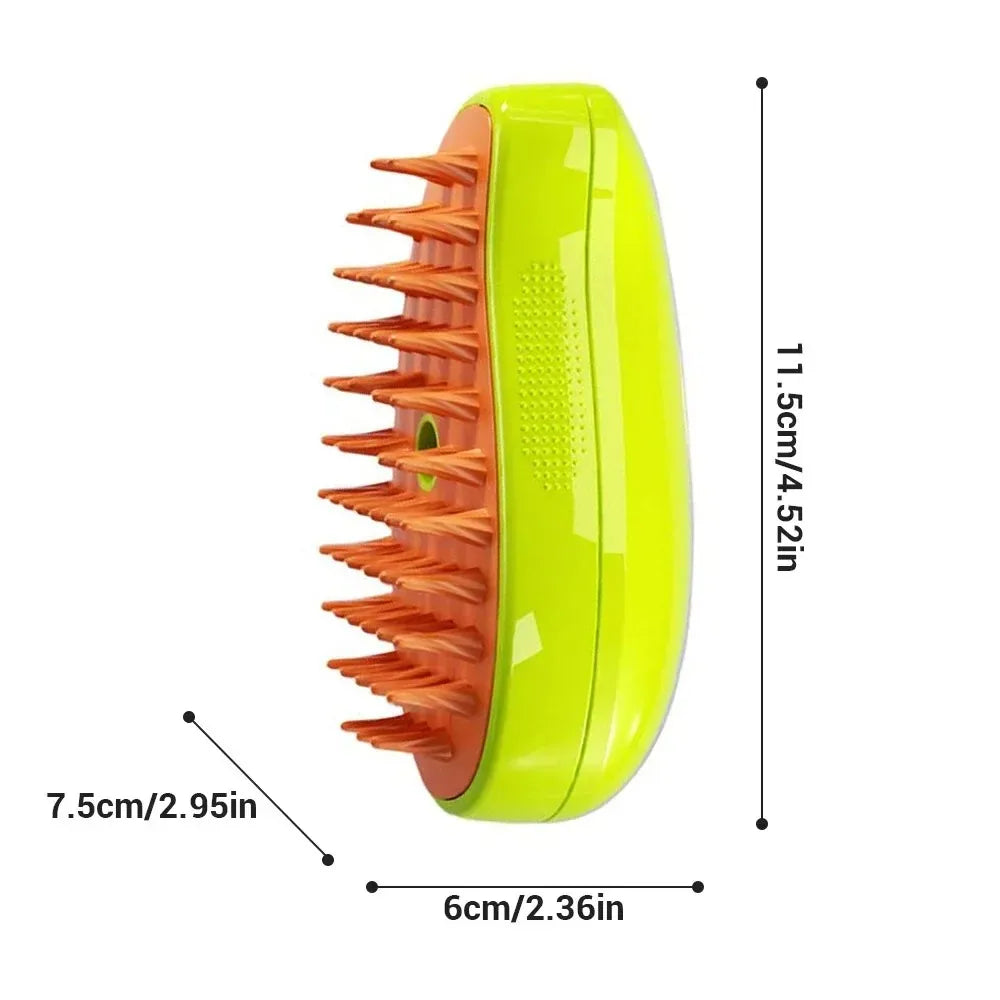 3-in-1 Steam Pet Grooming Brush – Cat & Dog Hair Removal, Massage Comb, Shedding & Spray Tool