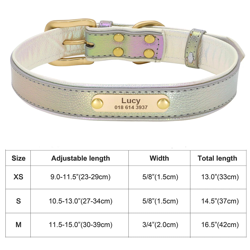 Personalized Dog & Cat Collar – Adjustable Leather Crystal Bowtie Necklace with Rhinestones, Anti-Lost Pet Accessories