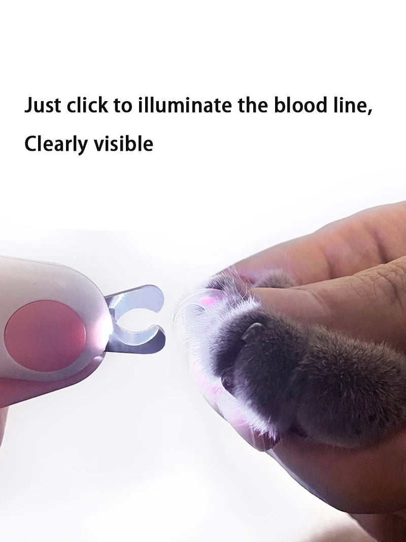 LED Pet Nail Clipper – Professional Cat Dog Claw Trimmer with Safety Lock, Puppy Kitten Grooming Tool