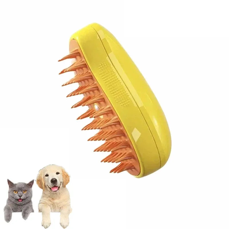 3-in-1 Steam Pet Grooming Brush – Cat & Dog Hair Removal, Massage Comb, Shedding & Spray Tool