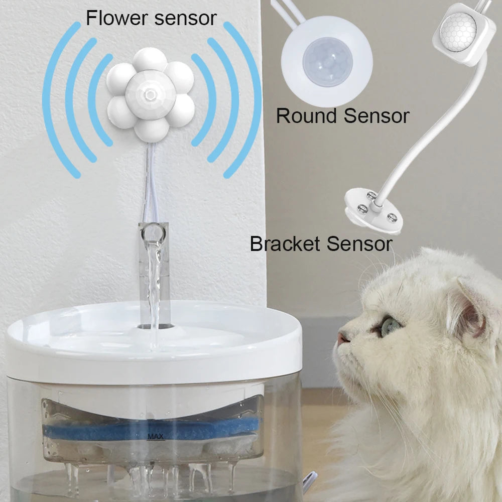 Automatic Pet Water Fountain with Motion Sensor & Filter – USB Powered Cat & Dog Dispenser