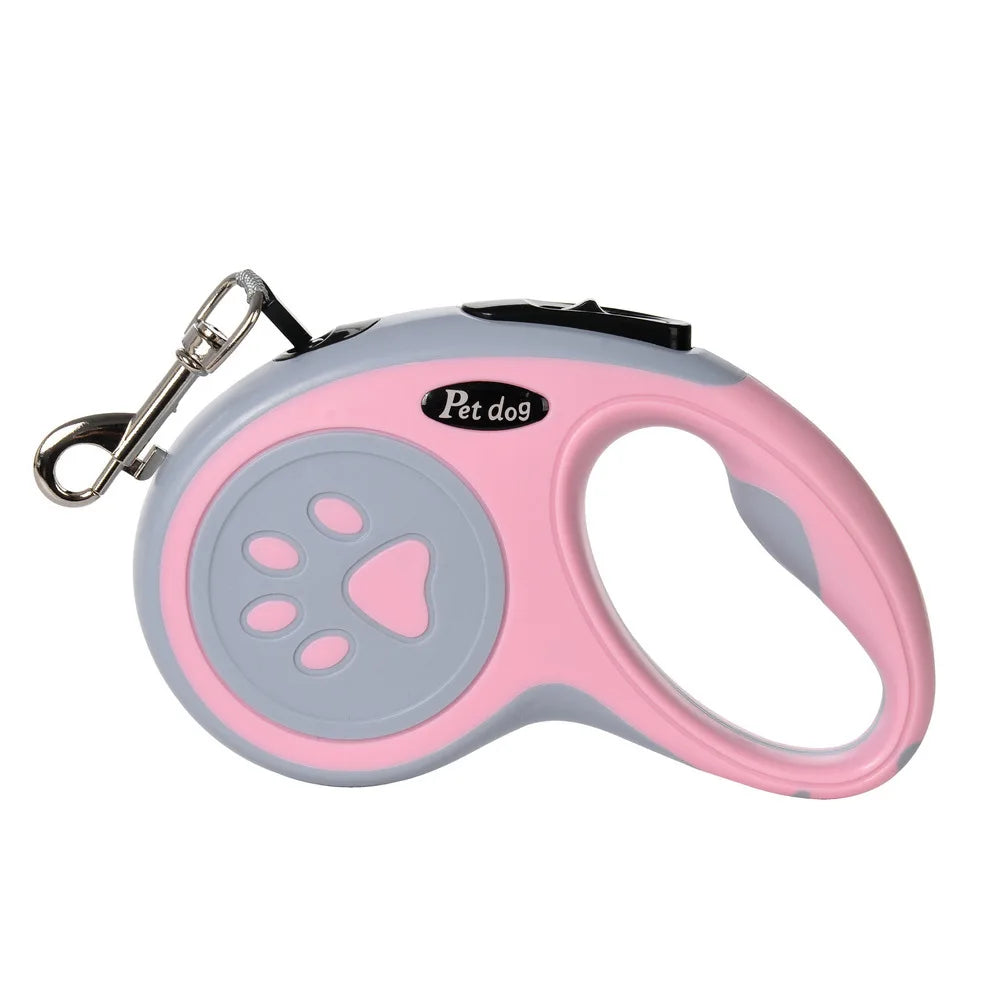 Automatic Retractable Pet Leash – Bone Paw Print Telescopic Dog Lead