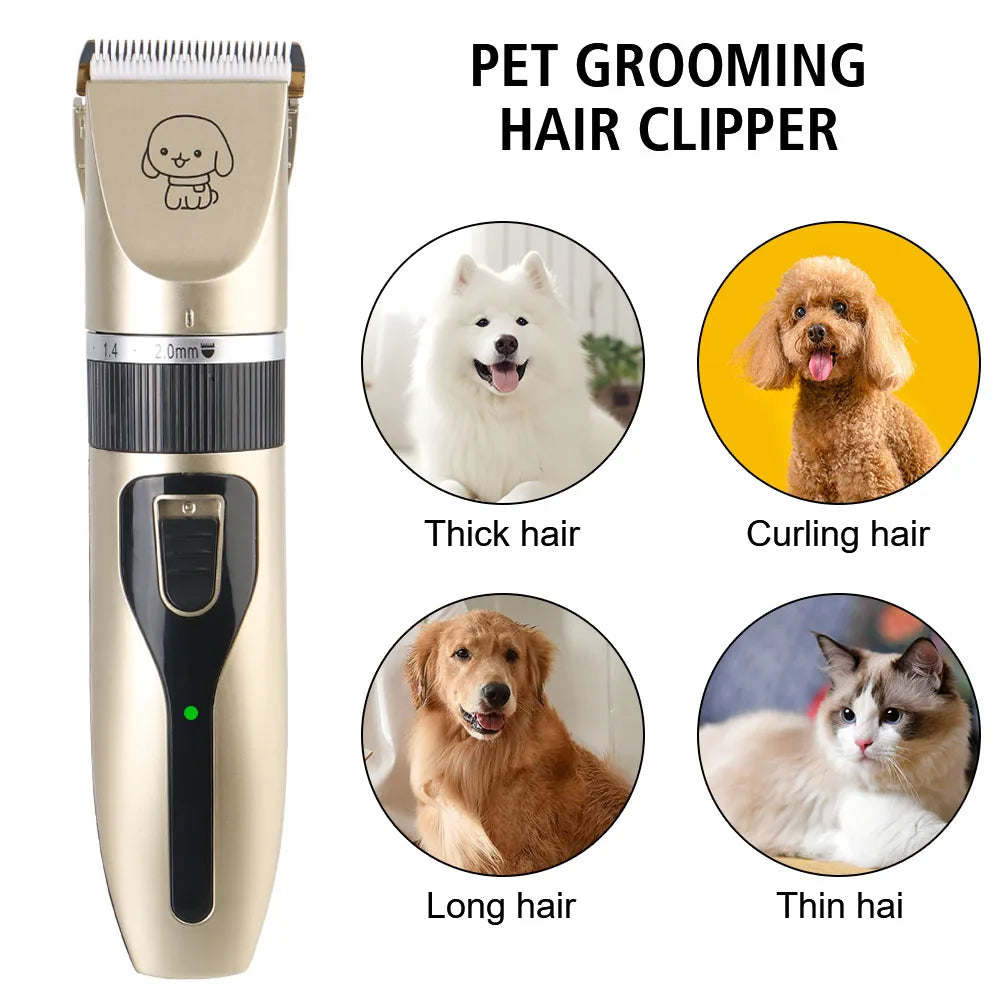 Pet Hair Clipper Set Electric Trimmer Shaver Grooming Kit for Dogs Cats Puppies Rabbits