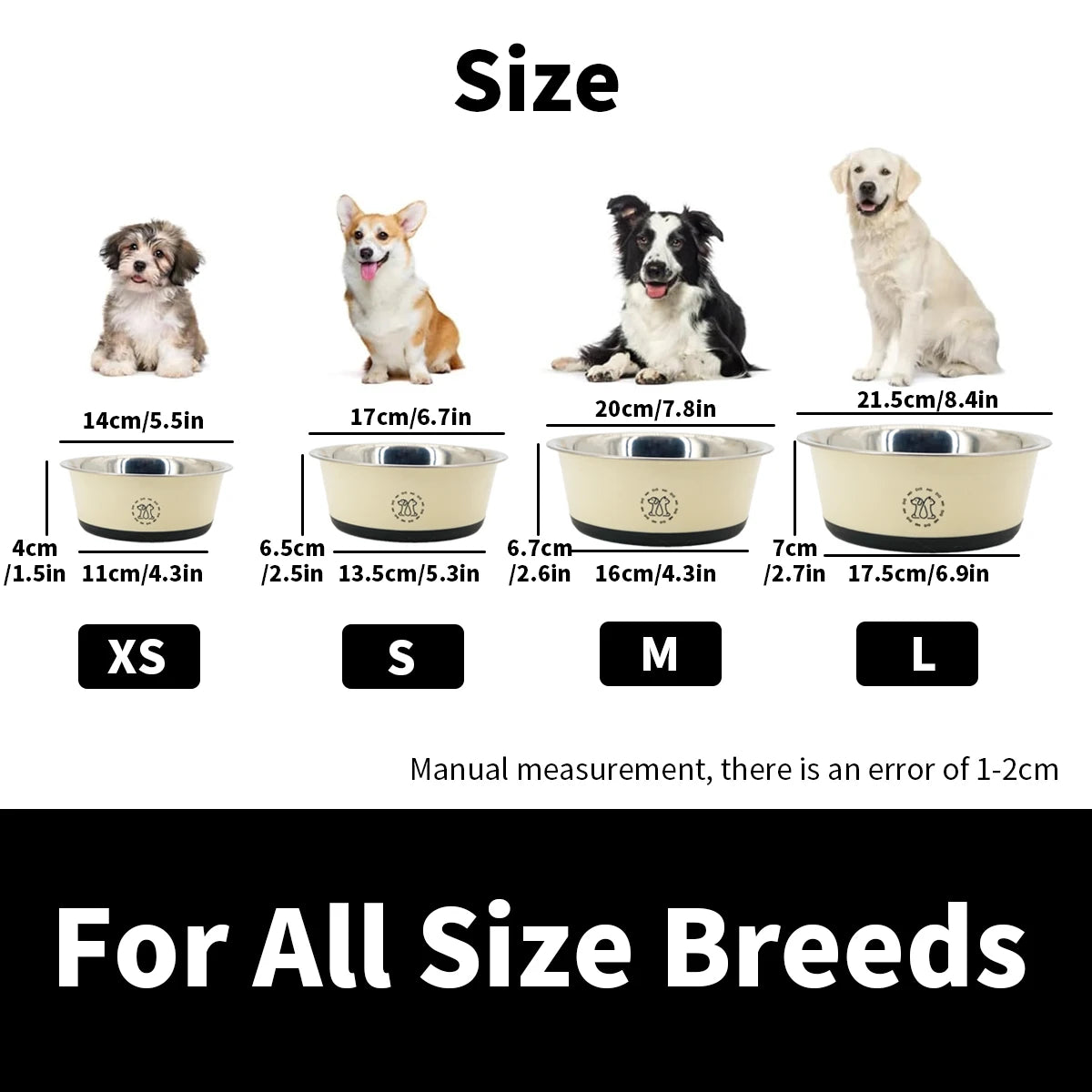 Non-Slip Stainless Steel Pet Bowl – Anti-Tip Dog & Cat Food Bowl