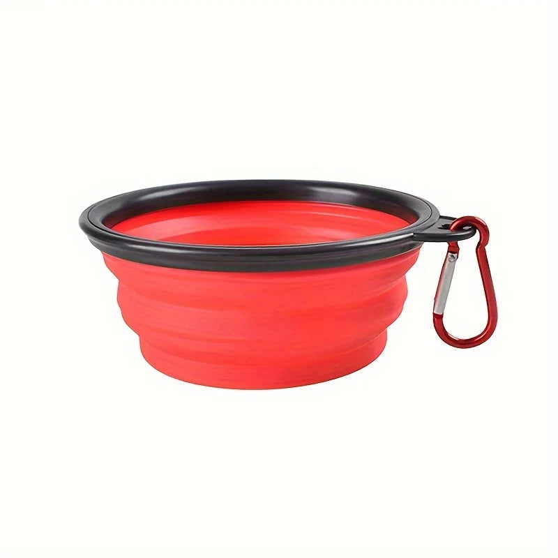 350ML Portable Folding Pet Bowl with Keychain – Travel Cat & Dog Bowl, Durable & Convenient